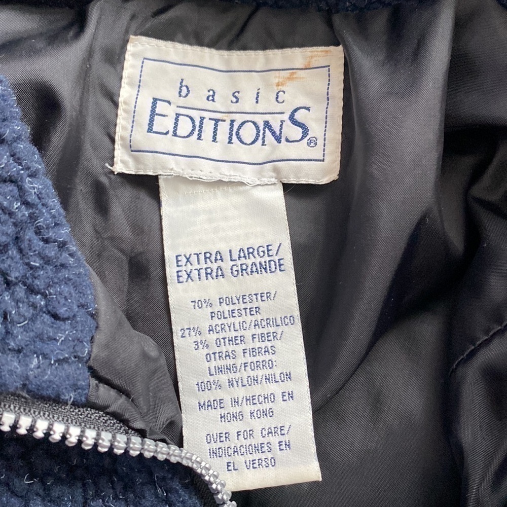 Vintage Basic Editions Full Zip Fleece Winter Snowflake Jacket Size XL - Picture 3 of 4